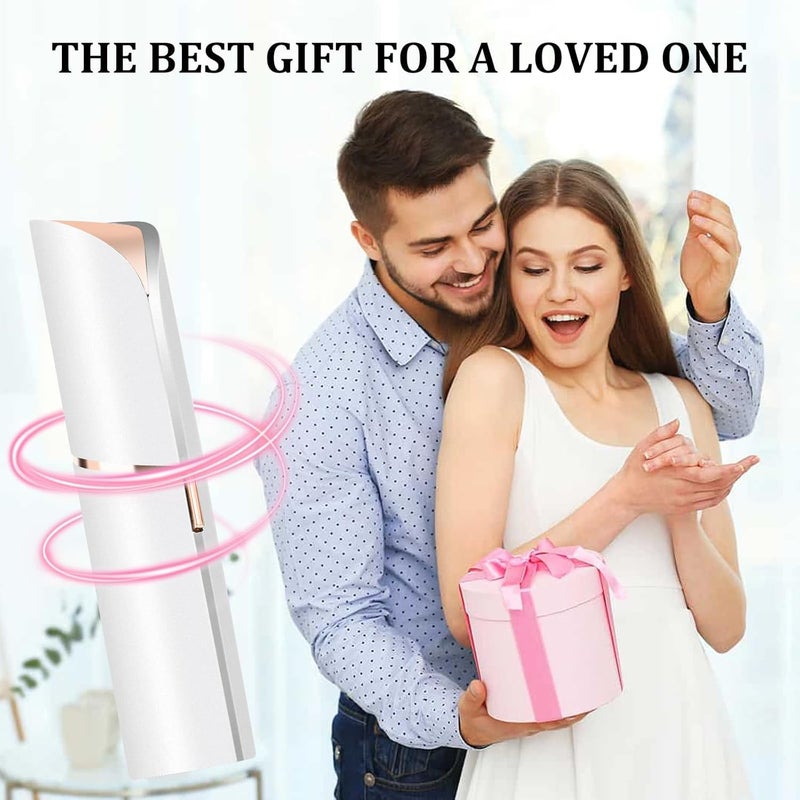 GJX Facial Hair Removal for Women, Electric Painless Rechargeable Facial Hair Remover for Face, Lip, Chin with 2 x Replacement Heads - Image 5
